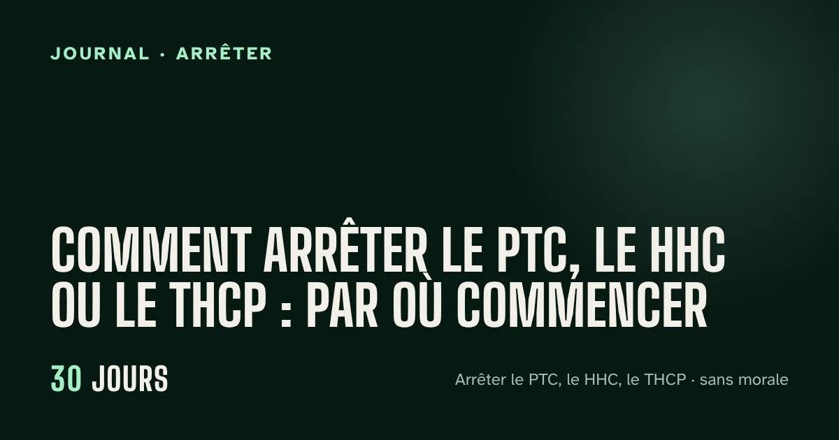 Comment arrêter le PTC, le HHC ou le THCP : par où commencer