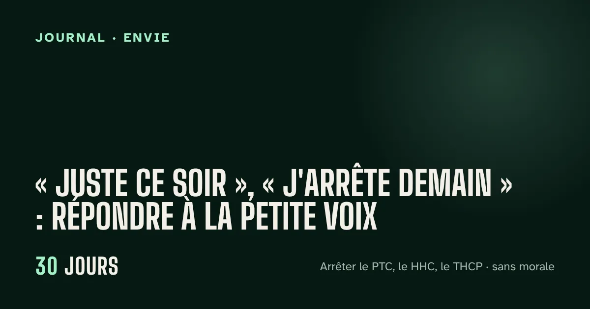 « Juste ce soir », « j'arrête demain » : répondre à la petite voix